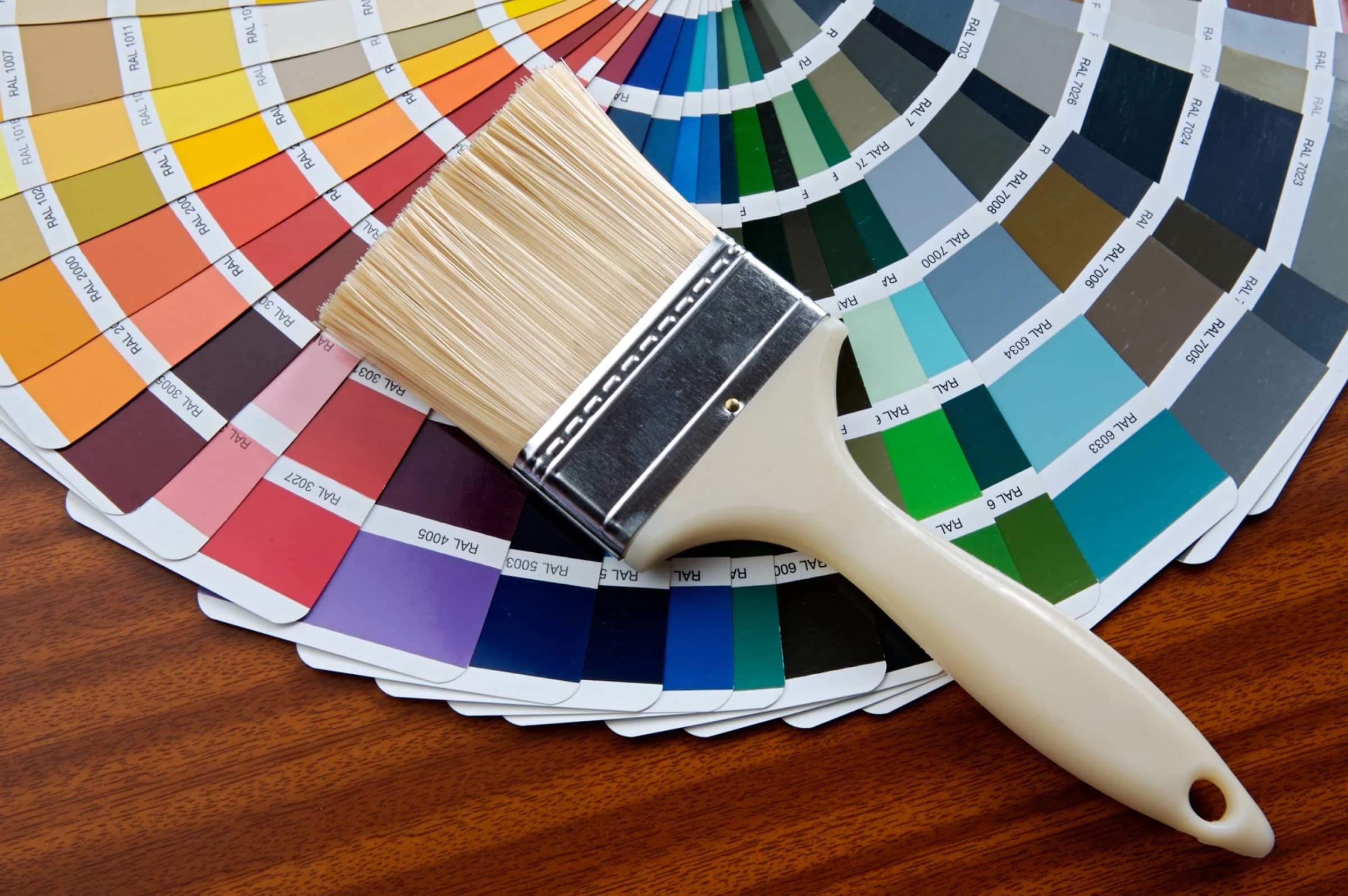 Paint color swatches and palette used for color consultation