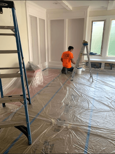 Freshly painted interior living space with bright, clean walls