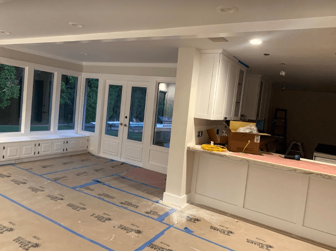 Dining area with refreshed interior paint and trim